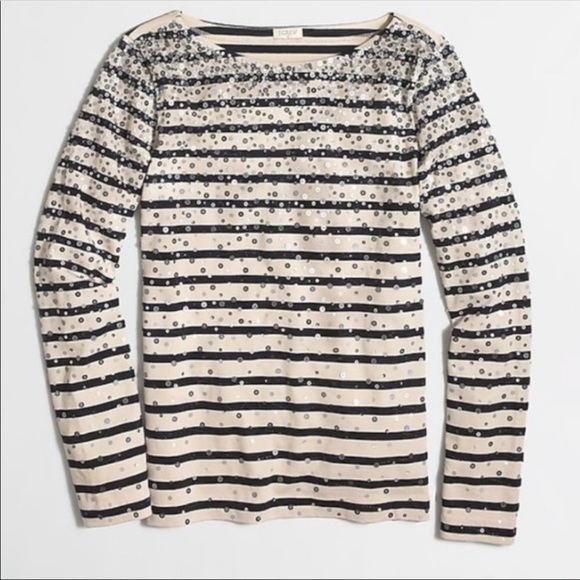 J. Crew Tops - Sequin Striped Tee